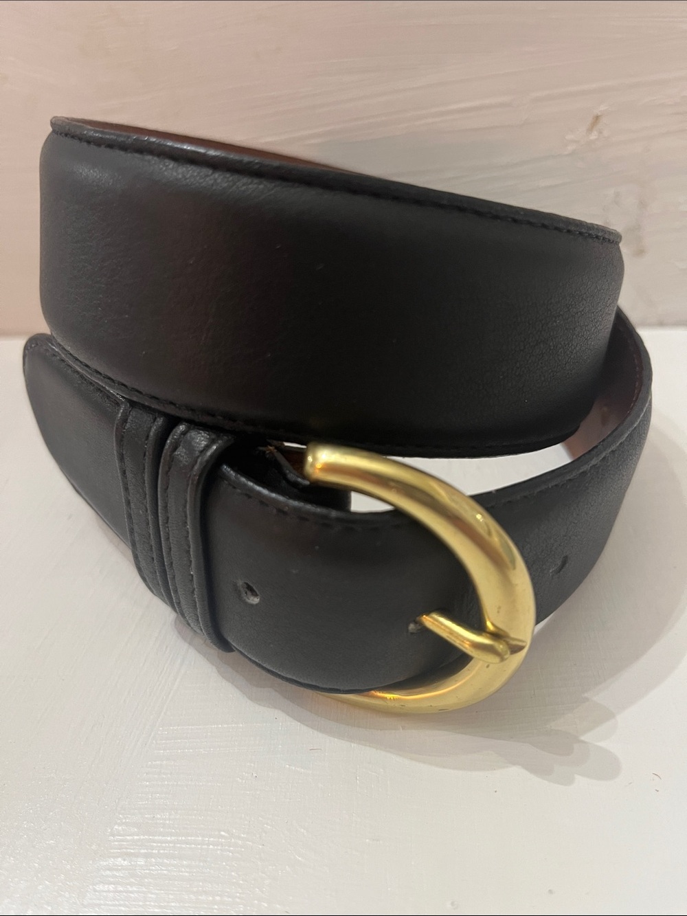 Coach Black Glove Tanned Leather Belt Vintage 1990s